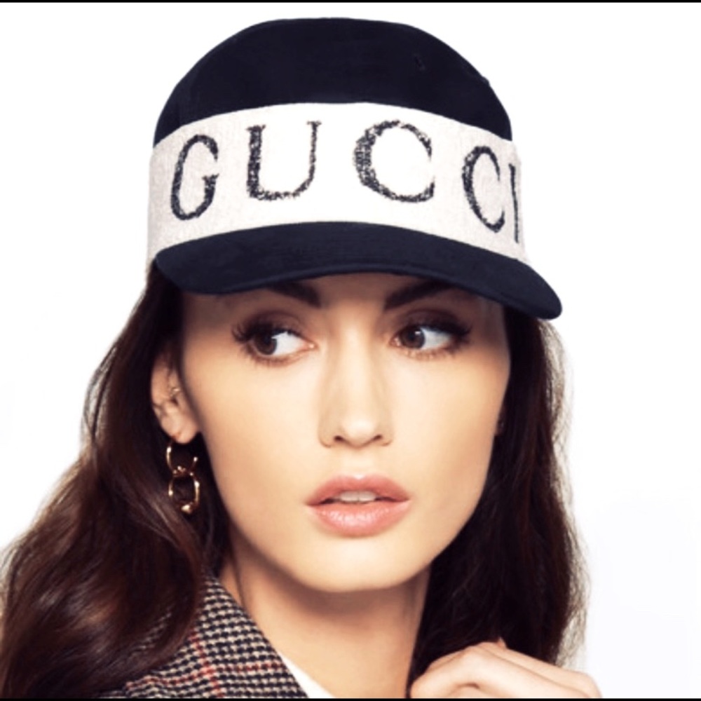 GUCCI Logo Gabardine Headband Baseball Hat Cap NEW NWT Authentic $695 size Wmn L